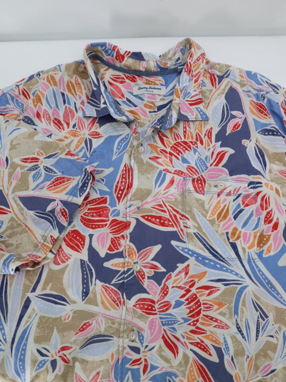 Tommy Bahama Hawaiian Shirt Mens 3XLB Tortola Floral Short Sleeve Button Up camp